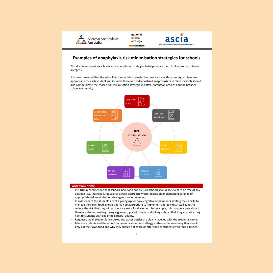 Examples of risk minimisation strategies