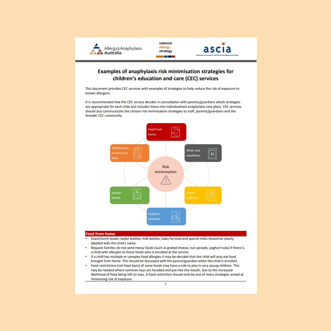 Examples of risk minimisation strategies